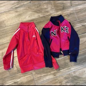 Toddler Girls Adidas and Nike jackets bundle